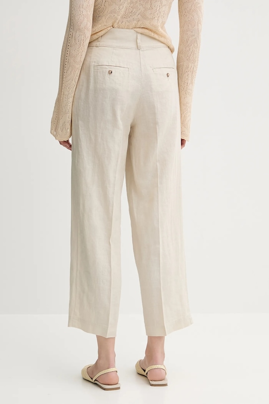 Odzież United Colors of Benetton spodnie lniane 4AGHDF06R beżowy