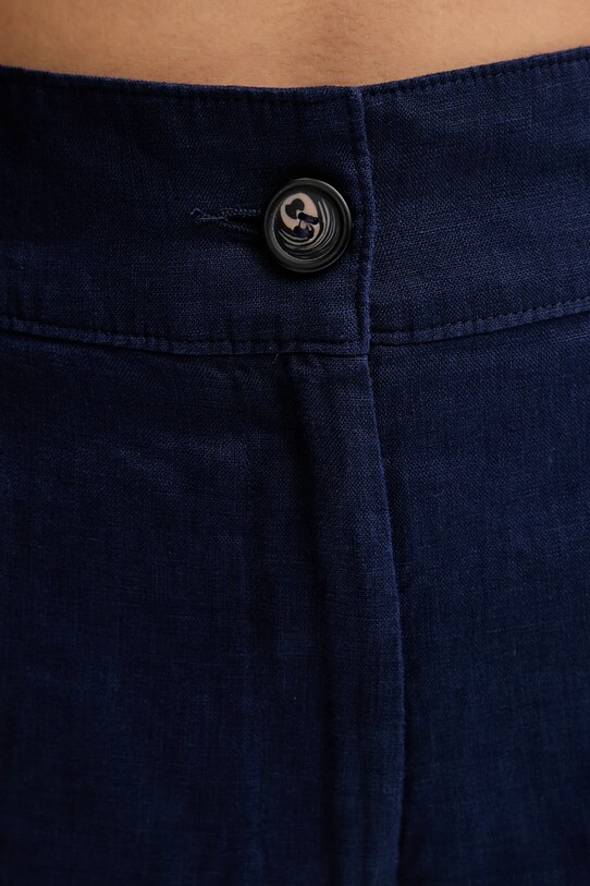 Льняні штани United Colors of Benetton темно-синій 4AGHDF06R