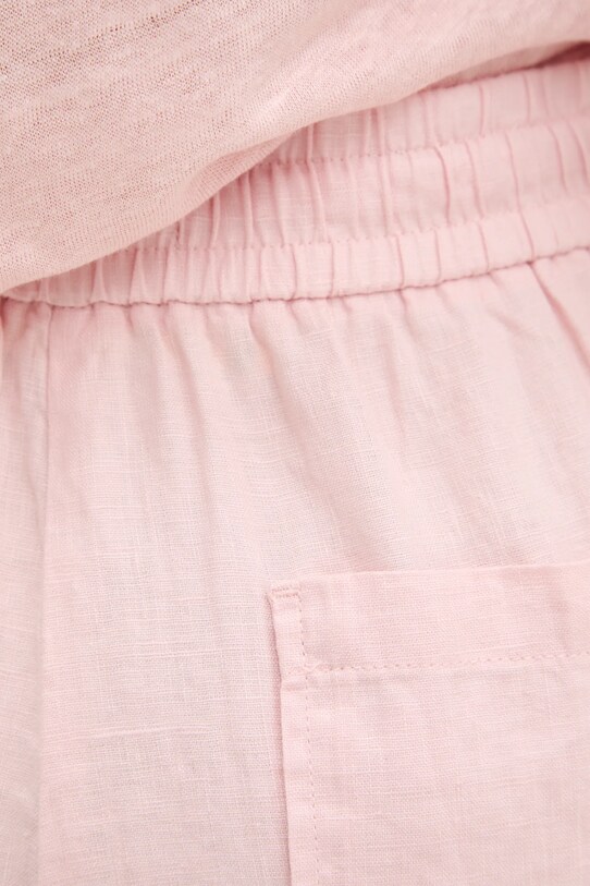 Льняные брюки United Colors of Benetton розовый 4AGHDF08J