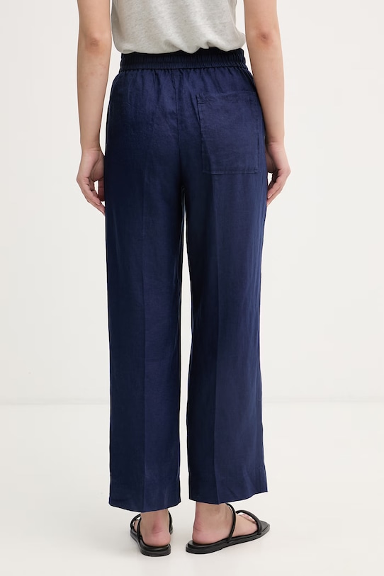 Дрехи United Colors of Benetton панталон дамски от лен 4AGHDF08J тъмносин