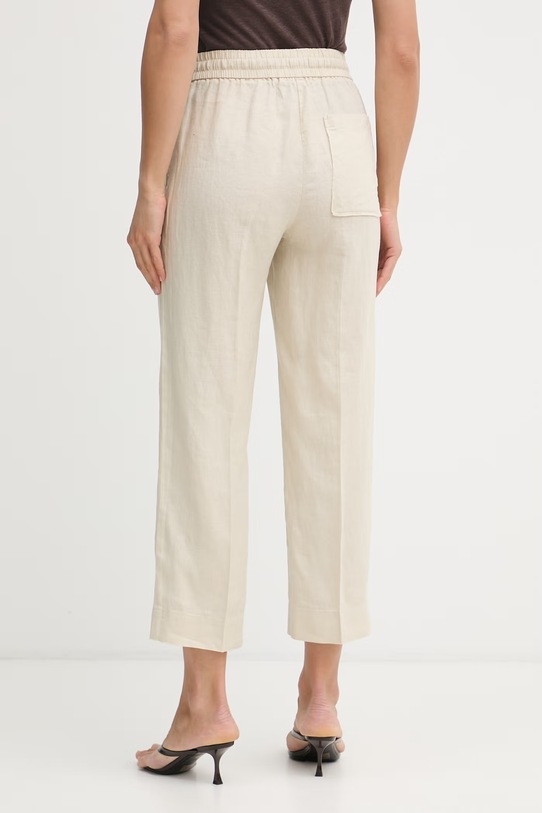 Odjeća United Colors of Benetton hlače ženske od lana 4AGHDF08J bež