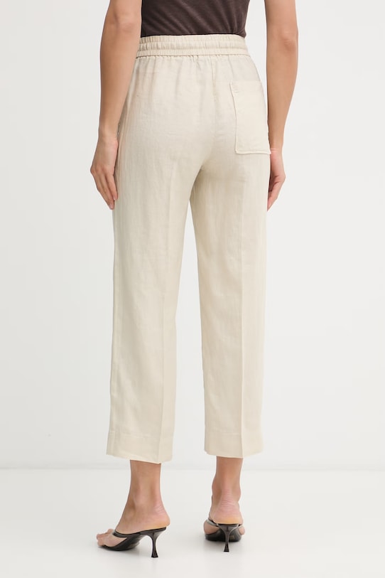 Odjeća United Colors of Benetton hlače ženske od lana 4AGHDF08J bež