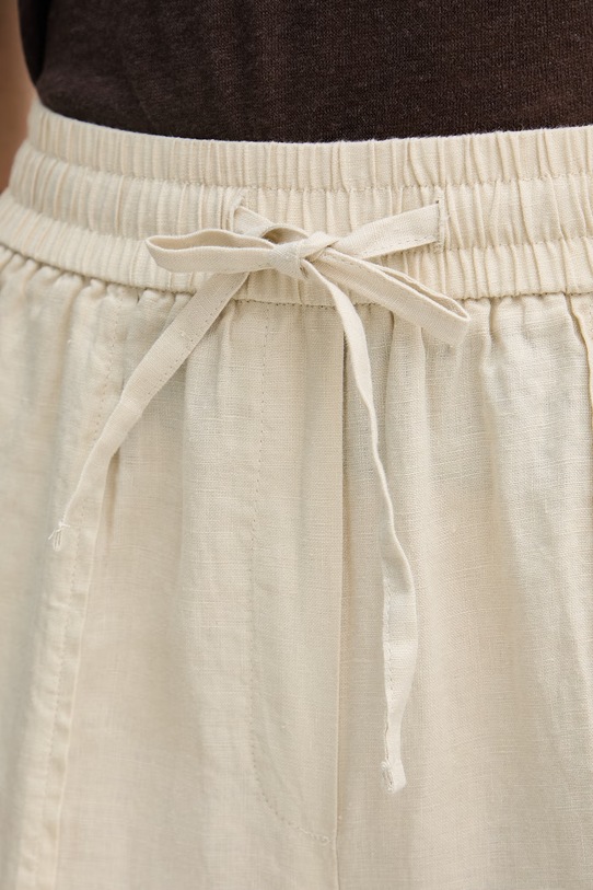 United Colors of Benetton hlače ženske od lana bež 4AGHDF08J