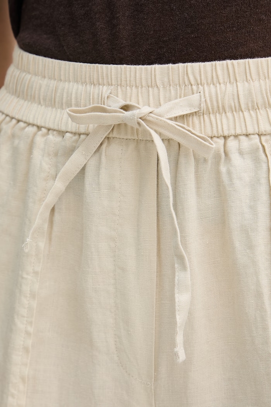 United Colors of Benetton hlače ženske od lana bež 4AGHDF08J