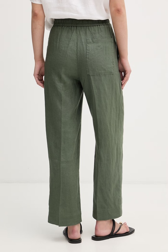Odjeća United Colors of Benetton hlače za žene od lana 4AGHDF08J zelena