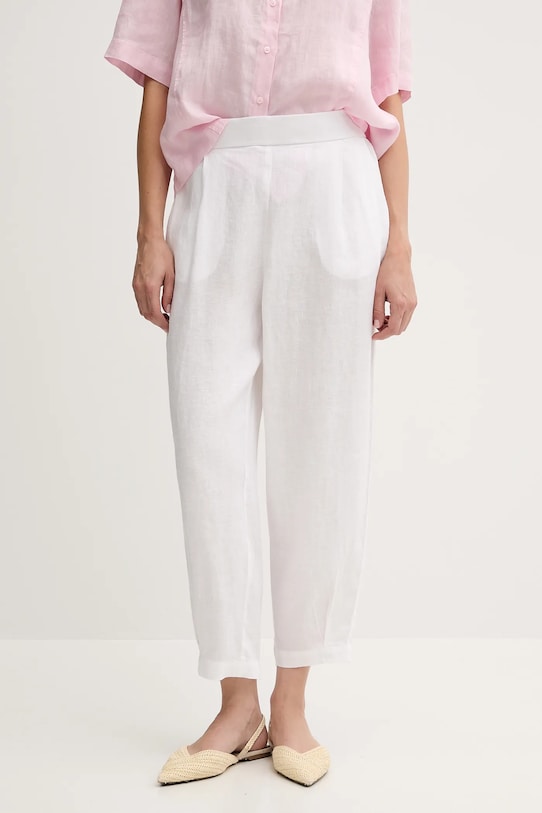 United Colors of Benetton pantaloni din in drept alb 4AGHDF08L