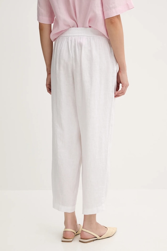 Льняні штани United Colors of Benetton 4AGHDF08L білий SS25