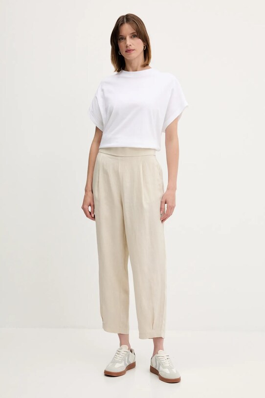 United Colors of Benetton pantaloni din in 4AGHDF08L bej SS25