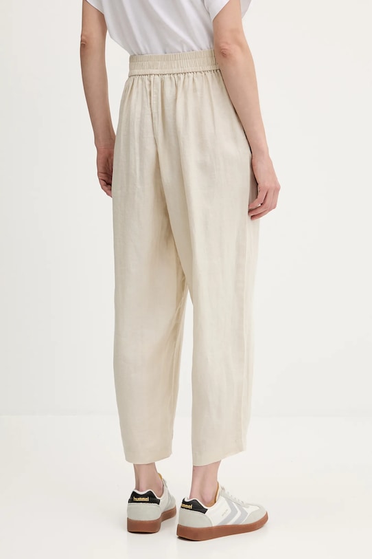 Одяг Льняні штани United Colors of Benetton 4AGHDF08L бежевий
