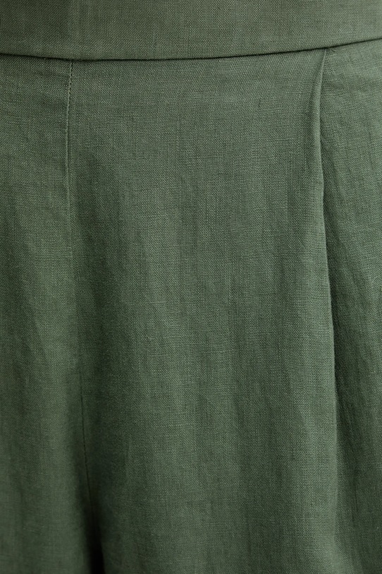 Льняные брюки United Colors of Benetton зелёный 4AGHDF08L