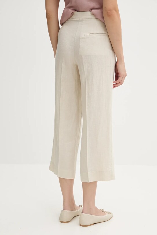 Odzież United Colors of Benetton spodnie lniane 4AGHDF08M beżowy