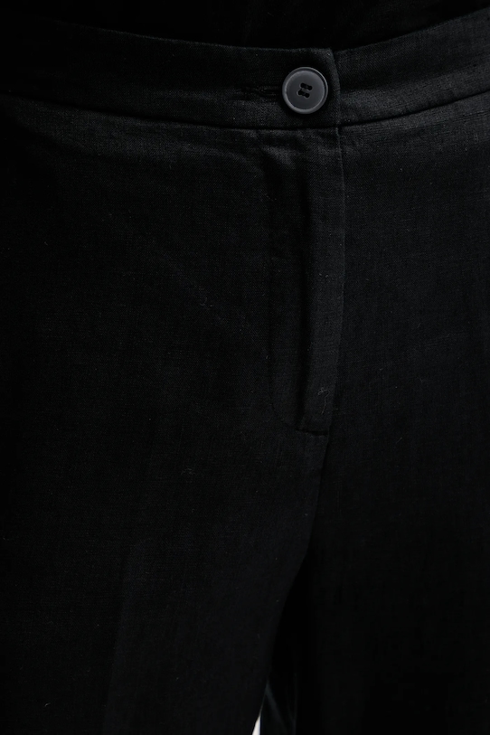 Льняні штани United Colors of Benetton чорний 4AGHDF08M