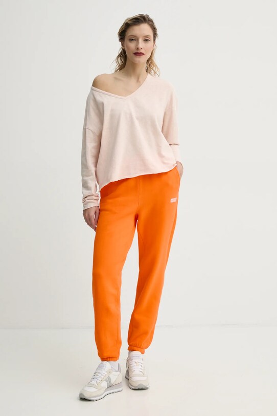 Spodnji del trenirke American Vintage IZU05BE25 oranžna SS25