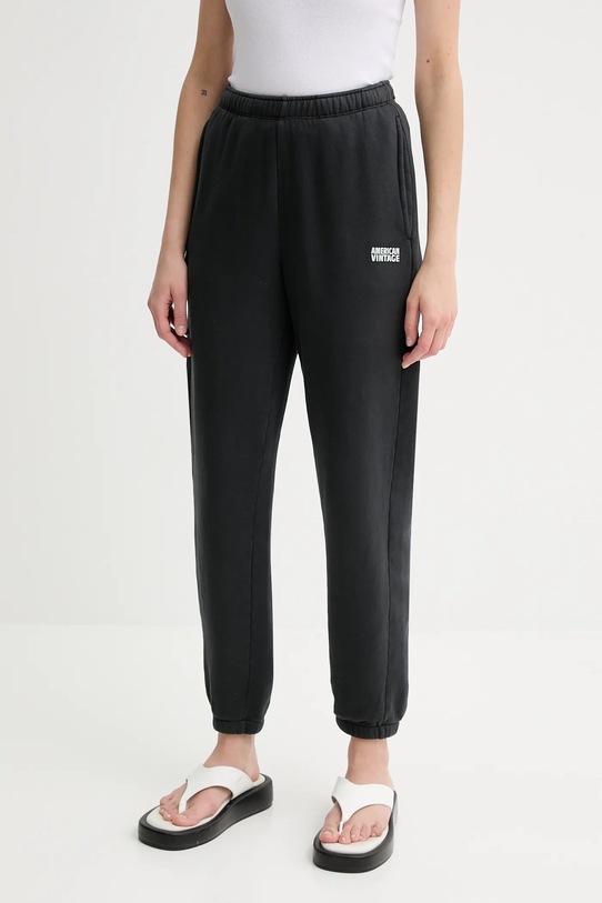Спортивные штаны American Vintage с эластаном чёрный IZU05BE25