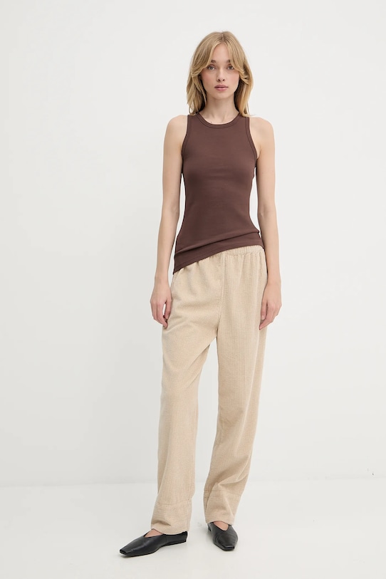 Παντελόνι American Vintage PADO137E25 μπεζ SS25