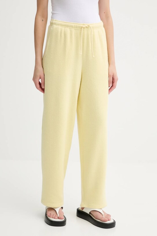American Vintage pantaloni de trening tricotaj galben YTI05AE25