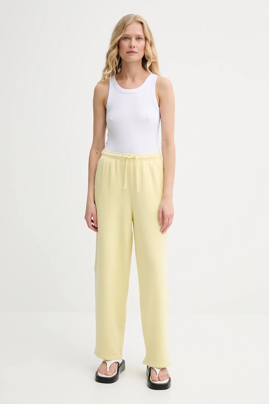 American Vintage pantaloni de trening YTI05AE25 galben SS25
