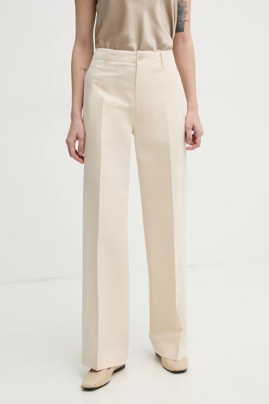 Filippa K pantaloni in lino alta beige 31110.FK