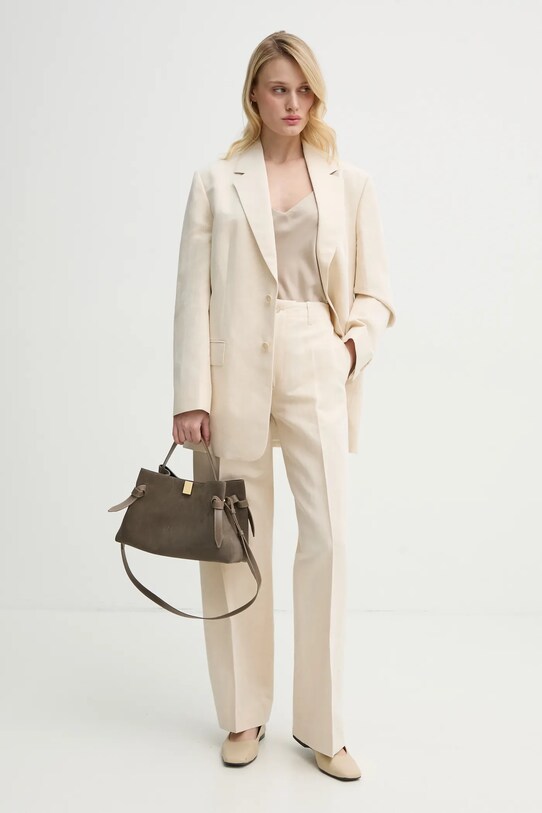 Filippa K pantaloni in lino 31110.FK beige SS25