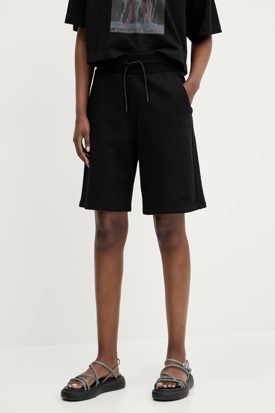 Bavlnené šortky Hugo Blue pletenina čierna 50540914