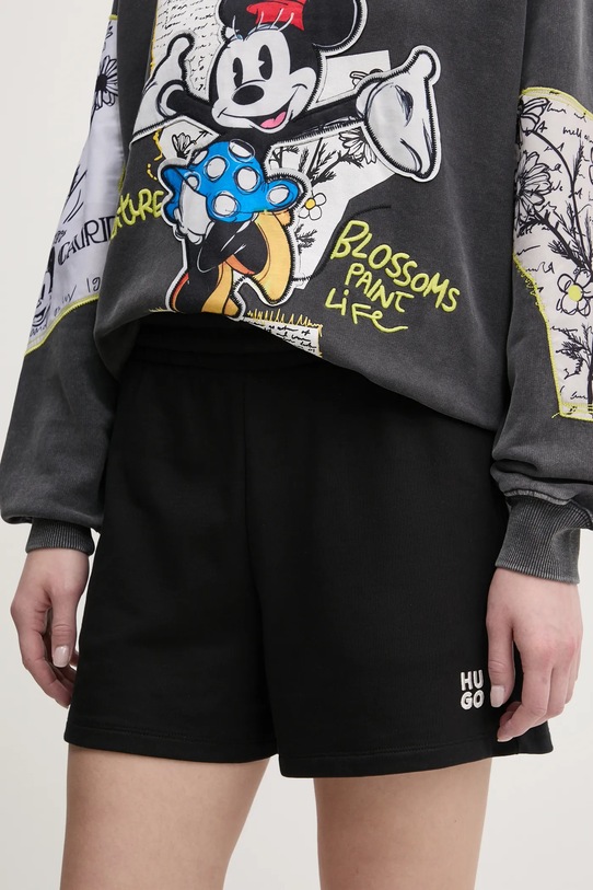 HUGO szorty bawełniane aplikacja czarny 50536943