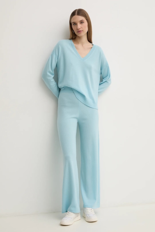 Шерстяные штаны Liu Jo TA5079.MS026 голубой SS25