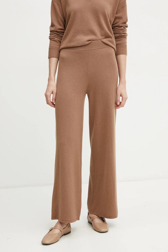 Liu Jo pantaloni de trening de lână tricotaj maro TA5079.MS026