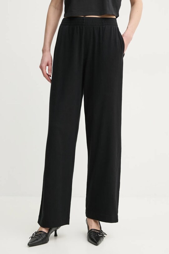 ZADIG&VOLTAIRE pantaloni de trening cu amestec de in tricotaj negru JWSP00010.11