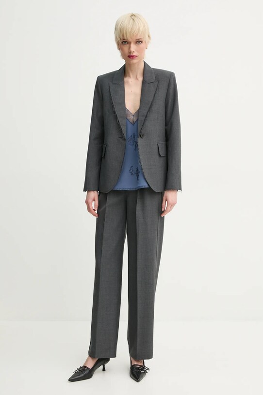 ZADIG&VOLTAIRE pantaloni din lână WWPA01845.30 gri SS25