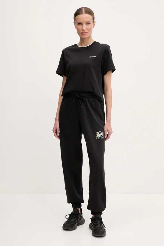 adidas Originals pantaloni de trening din bumbac Graphic Jogger JC7770 negru SS25