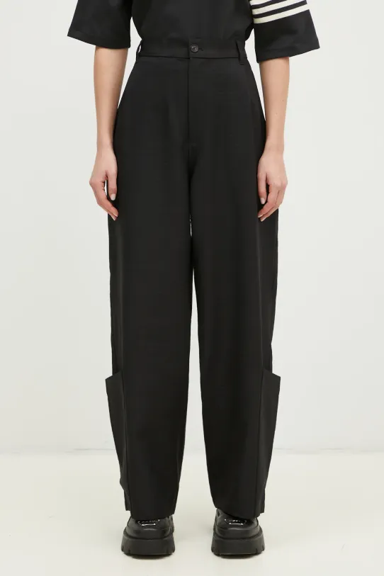 Y-3 spodnie Sport Uniform Wide Leg Pants high czarny JD1759