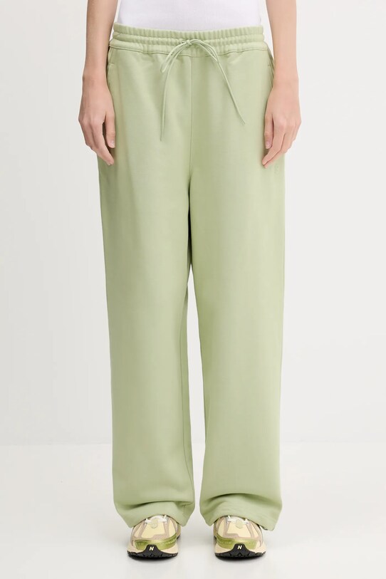 Y-3 spodnie dresowe French Terry Wide Leg Pant dzianina zielony JM7841