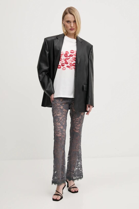 Παντελόνι Never Fully Dressed Charcoal Lace NFDTR453 γκρί SS25