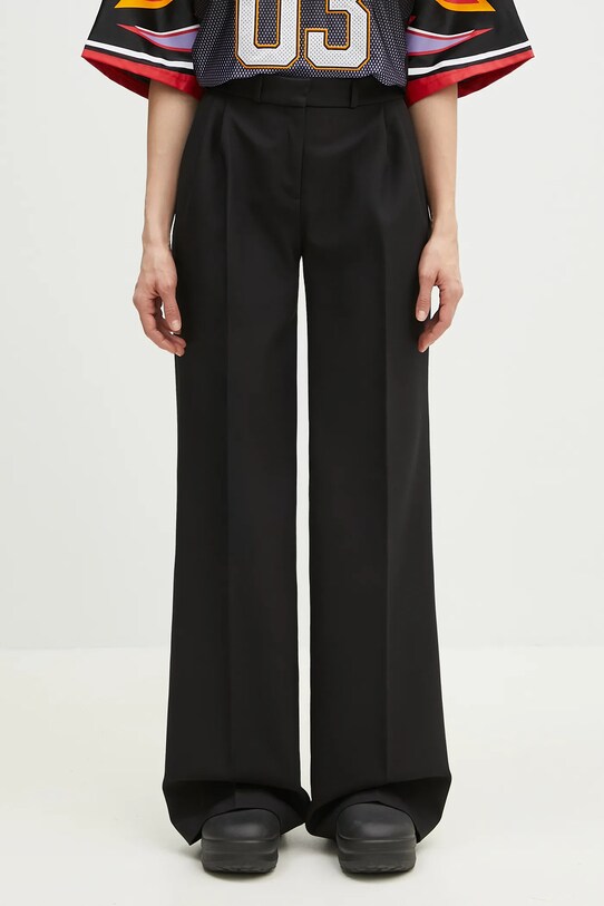 Coperni pantaloni Wide Leg Tailored drept negru COPP90F3004