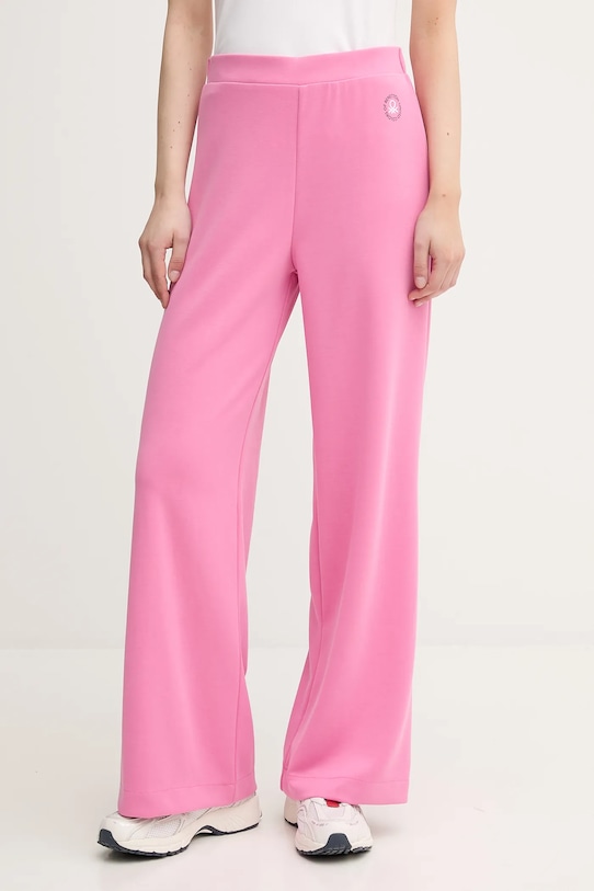 United Colors of Benetton pantaloni de trening tricotaj roz 3JLC3F04C