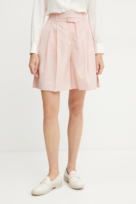 BOSS szorty wełniane tkanina różowy 50537395