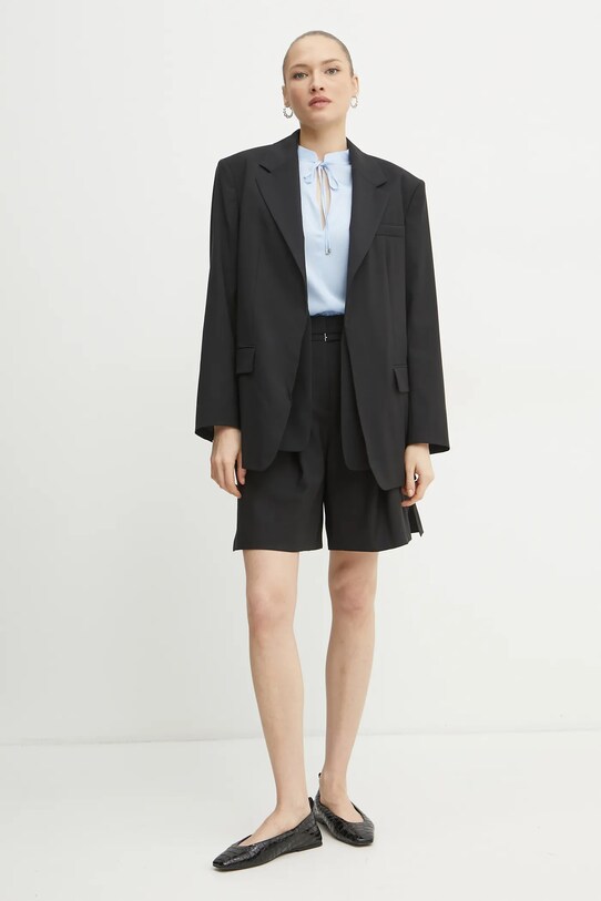BOSS szorty wełniane 50537395 czarny SS25