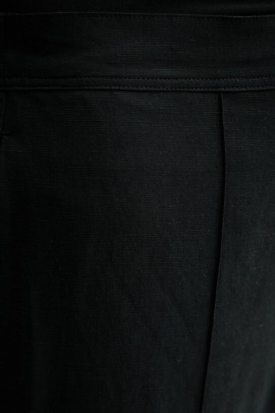 Samsoe Samsoe pantaloni din amestec de in SAHANI negru F25100013