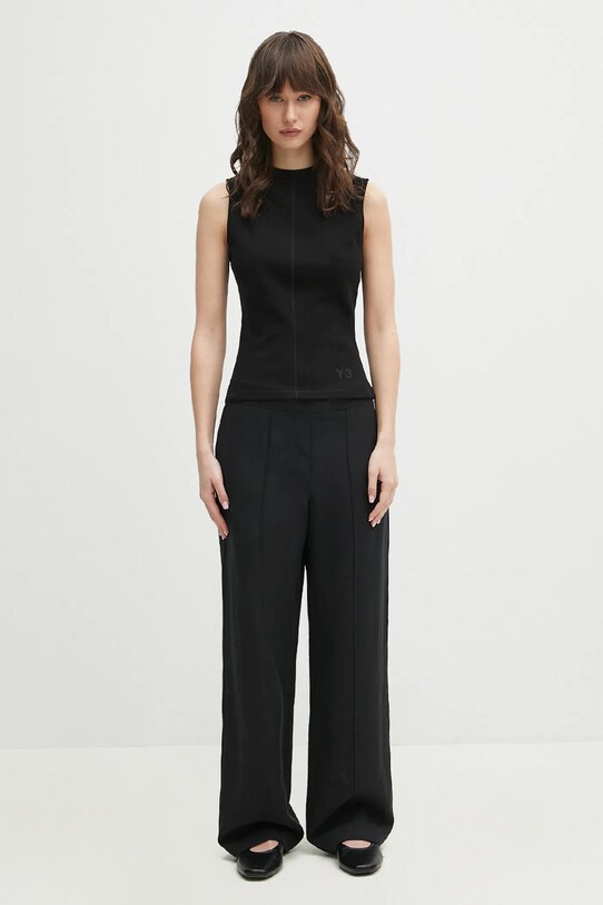 Samsoe Samsoe linen blend trousers SAHANI F25100013 black