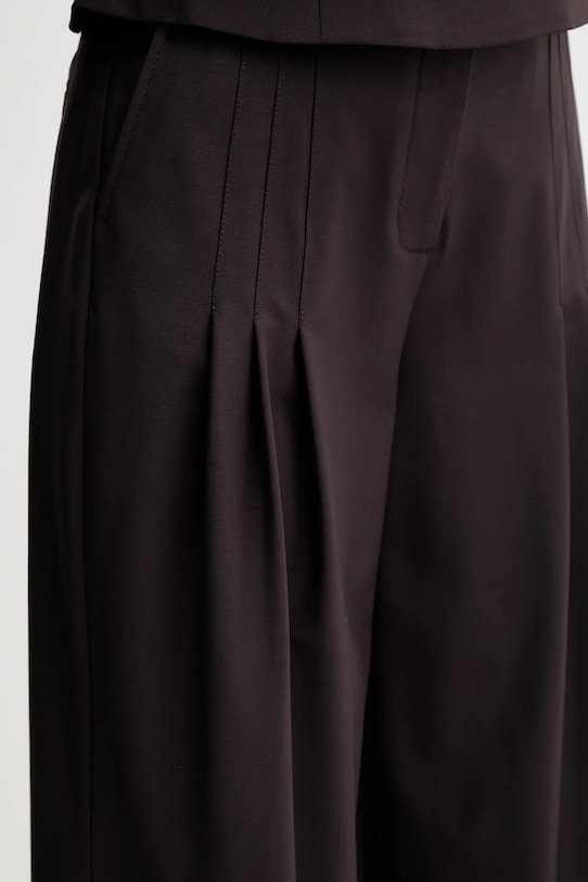 Remain spodnie z domieszką wełny brązowy 502473578