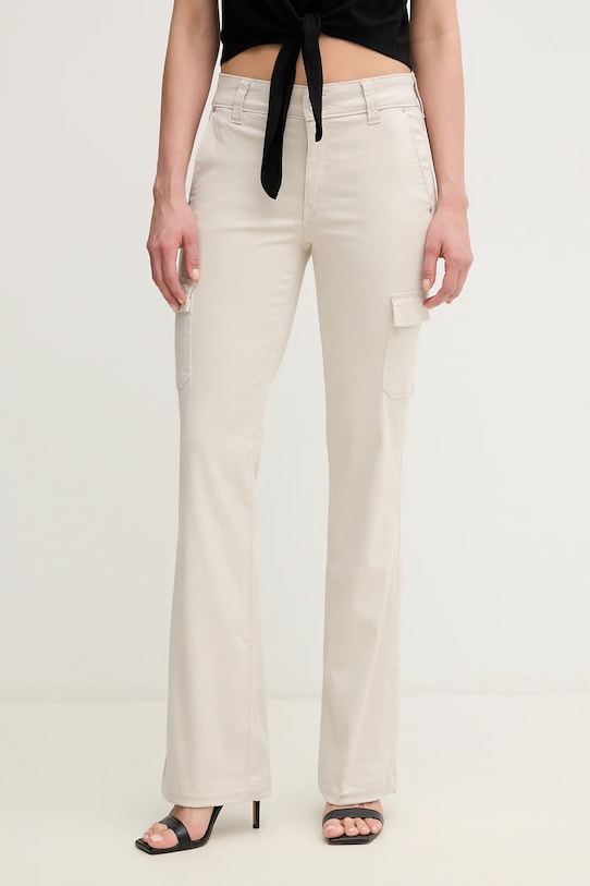 Guess spodnie z elastanem beżowy W5GA1B.W93CL