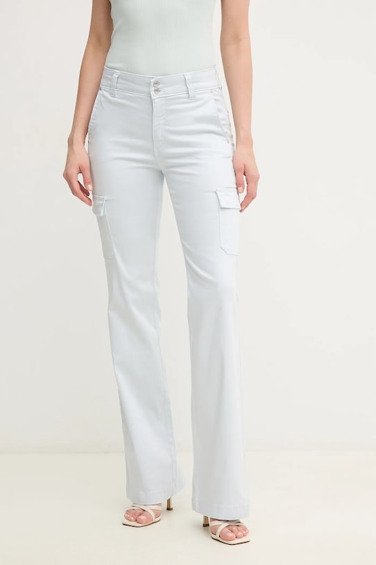 Guess spodnie z elastanem niebieski W5GA1B.W93CL