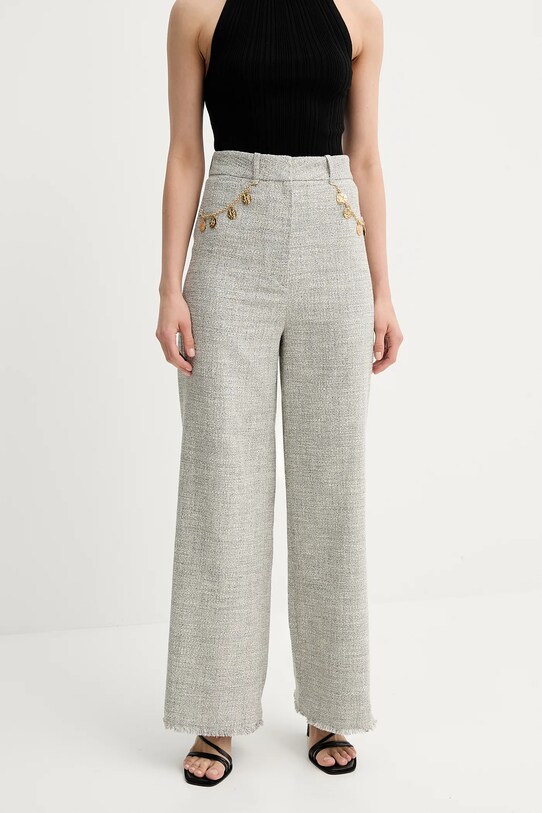 Παντελόνι Nanushka ALANDRA ψηλή γκρί NW25SSPA30399