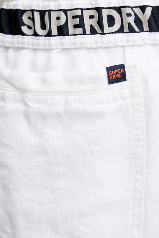 Superdry spodnie lniane W7011182A.04C biały