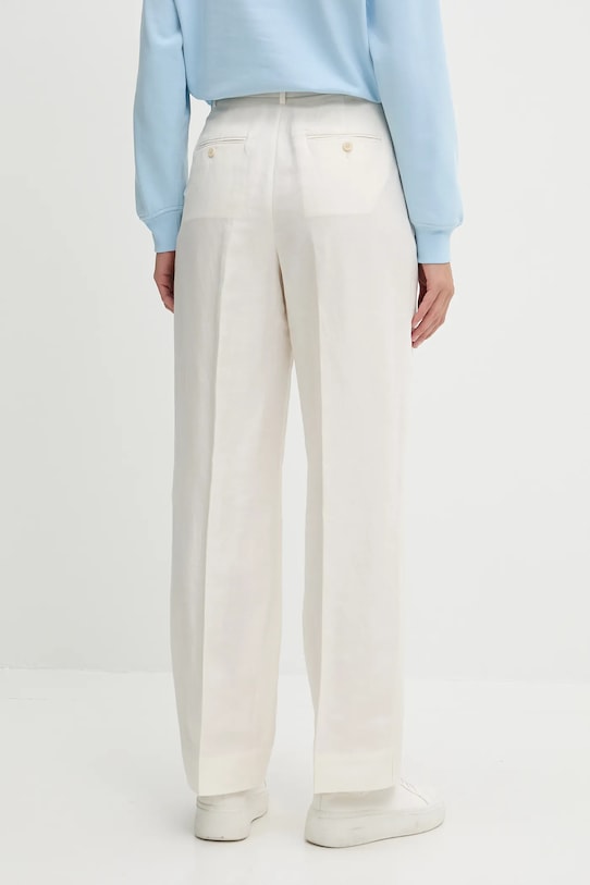 Odzież Calvin Klein spodnie lniane LV044B623G beżowy