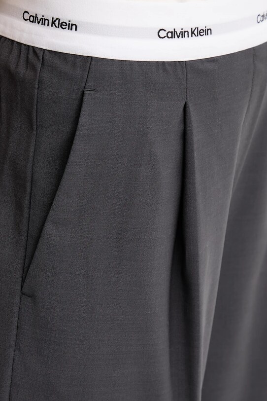 Calvin Klein pantaloni de lână gri LV044B668G