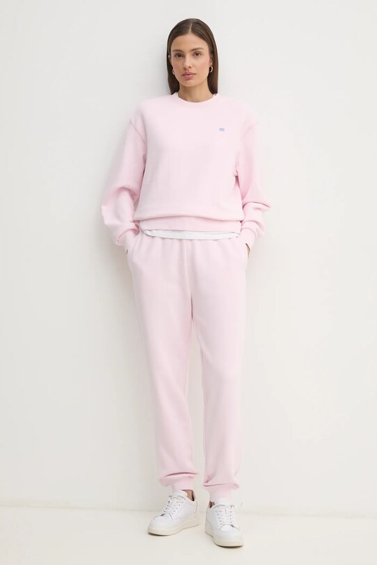 Bavlněné tepláky Tommy Hilfiger WW0WW45576 růžová SS25