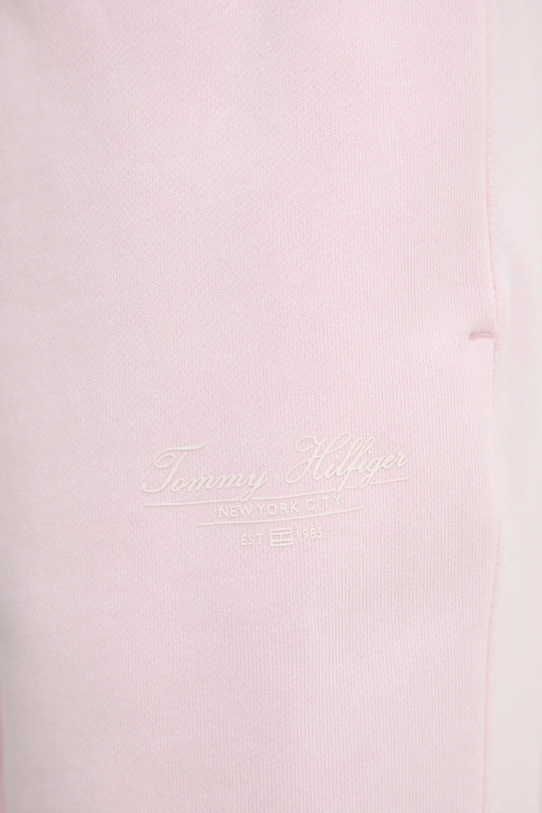 Bavlněné tepláky Tommy Hilfiger WW0WW45576 růžová