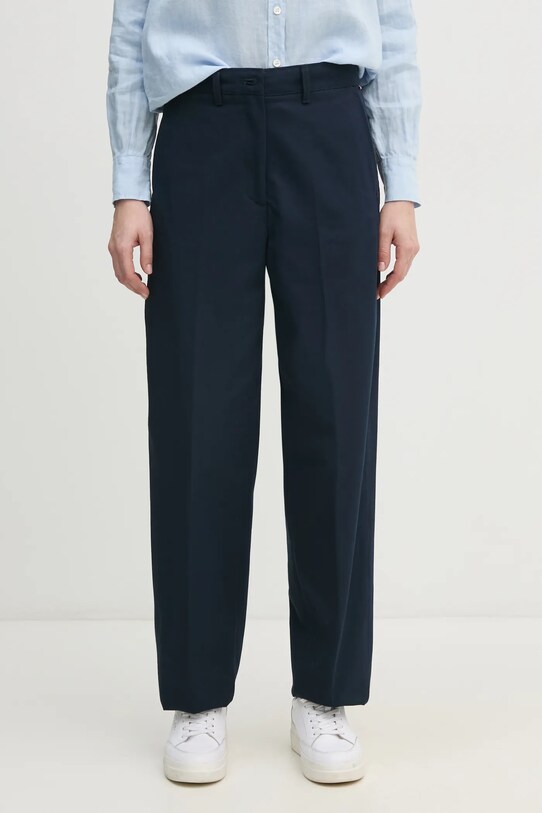 Tommy Hilfiger spodnie bawełniane bawełna granatowy WW0WW45487