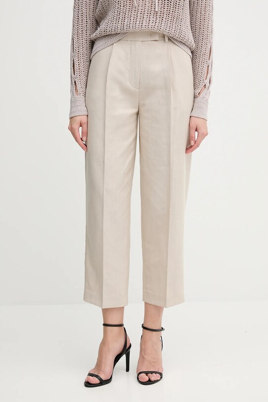 Tommy Hilfiger pantaloni din amestec de in drept bej WW0WW45461